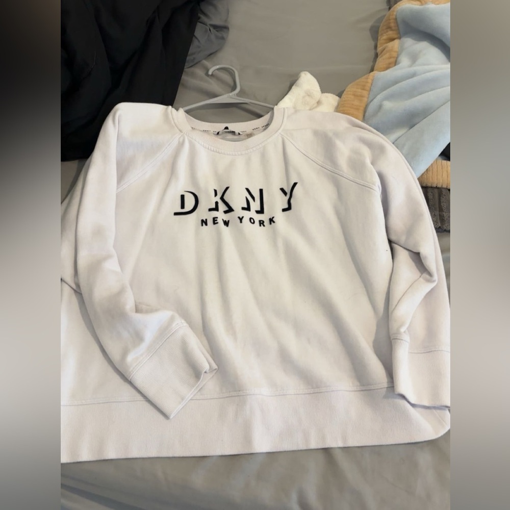 DKNY White Crewneck with Black Logo